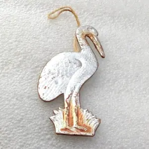 Antique Vintage Cardboard Dresden Christmas Tree Ornament Stork