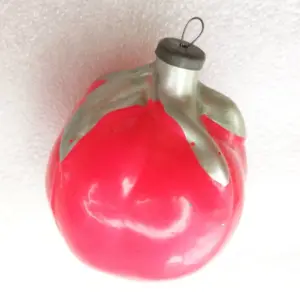 Old Antique Vintage USSR Glass Christmas Decor Ornament Tomato