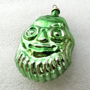 Antique Vintage Glass Christmas Ornament Santa Face