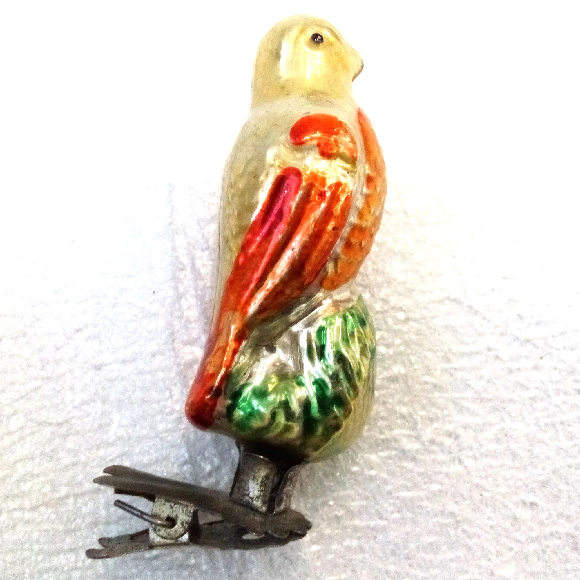 Vintage USSR Glass Christmas Ornament Bird