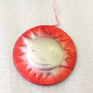 Antique Vintage USSR Cardboard Christmas Ornament Sun