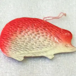 Vintage USSR Cardboard Christmas Ornaments Hedgehog