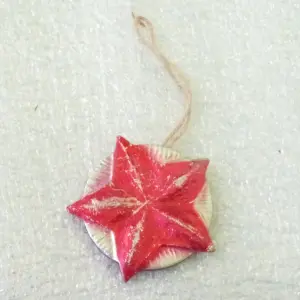Vintage USSR Cardboard Christmas Ornaments Red Star