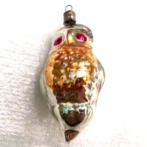 Vintage Glass Christmas USSR Ornament Wise Owl