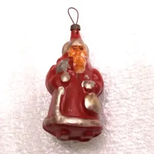 Vintage Glass Christmas USSR Ornament Santa Claus