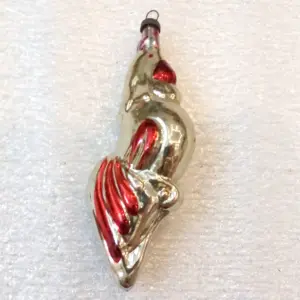 Vintage USSR Glass Christmas Ornament Rooster