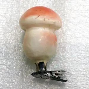 Vintage USSR Glass Christmas Ornament Mushroom