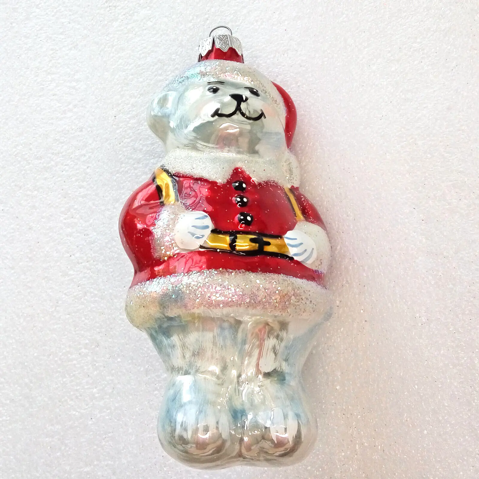 New Modern Ukrainian Glass Christmas Ornament Big Bear