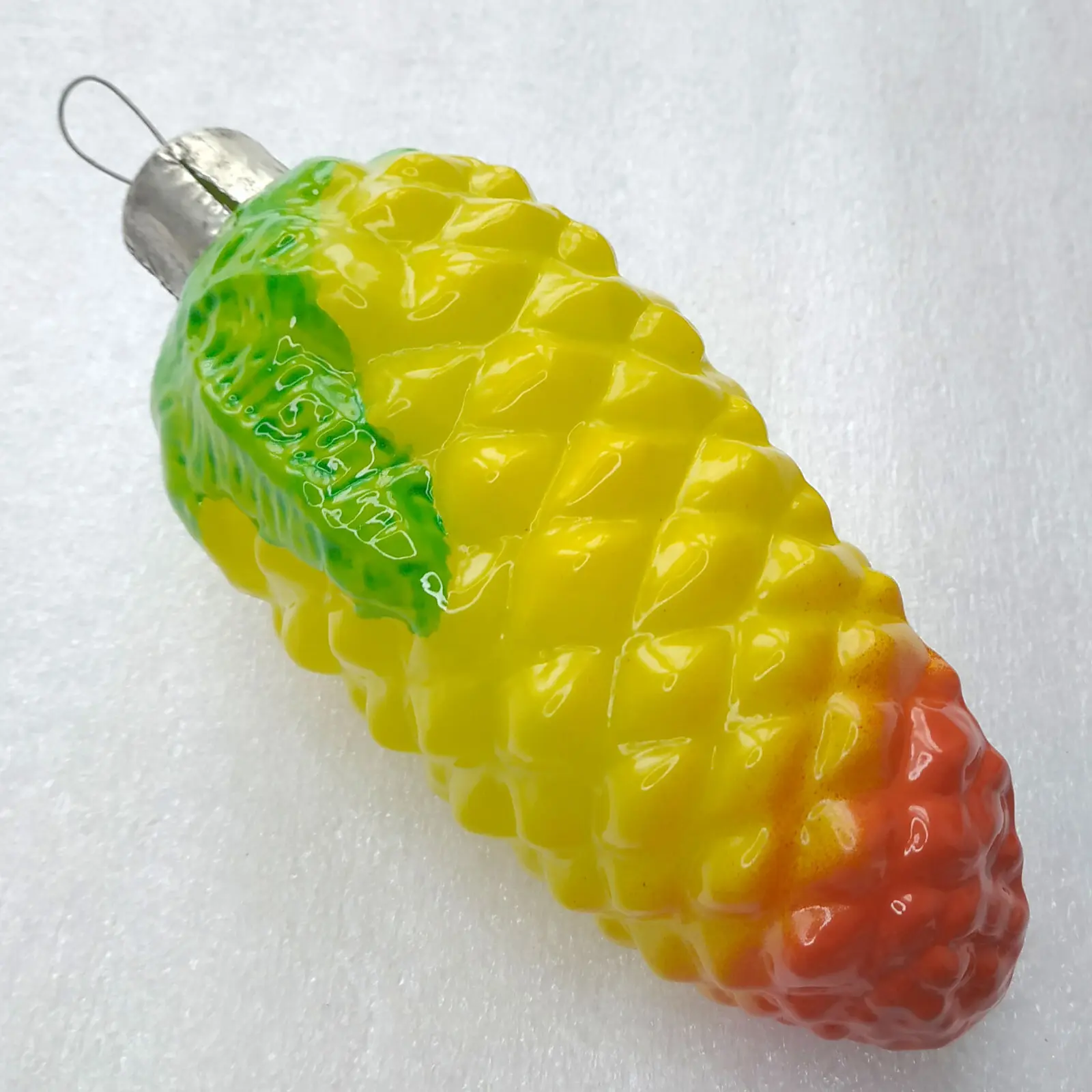 Huge Vintage Glass Christmas Ornament Pinecone