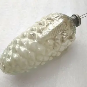 Antique Huge Vintage Glass Christmas Ornament Pinecone