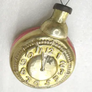 Antique Huge Vintage Glass Christmas Ornament Big Clock