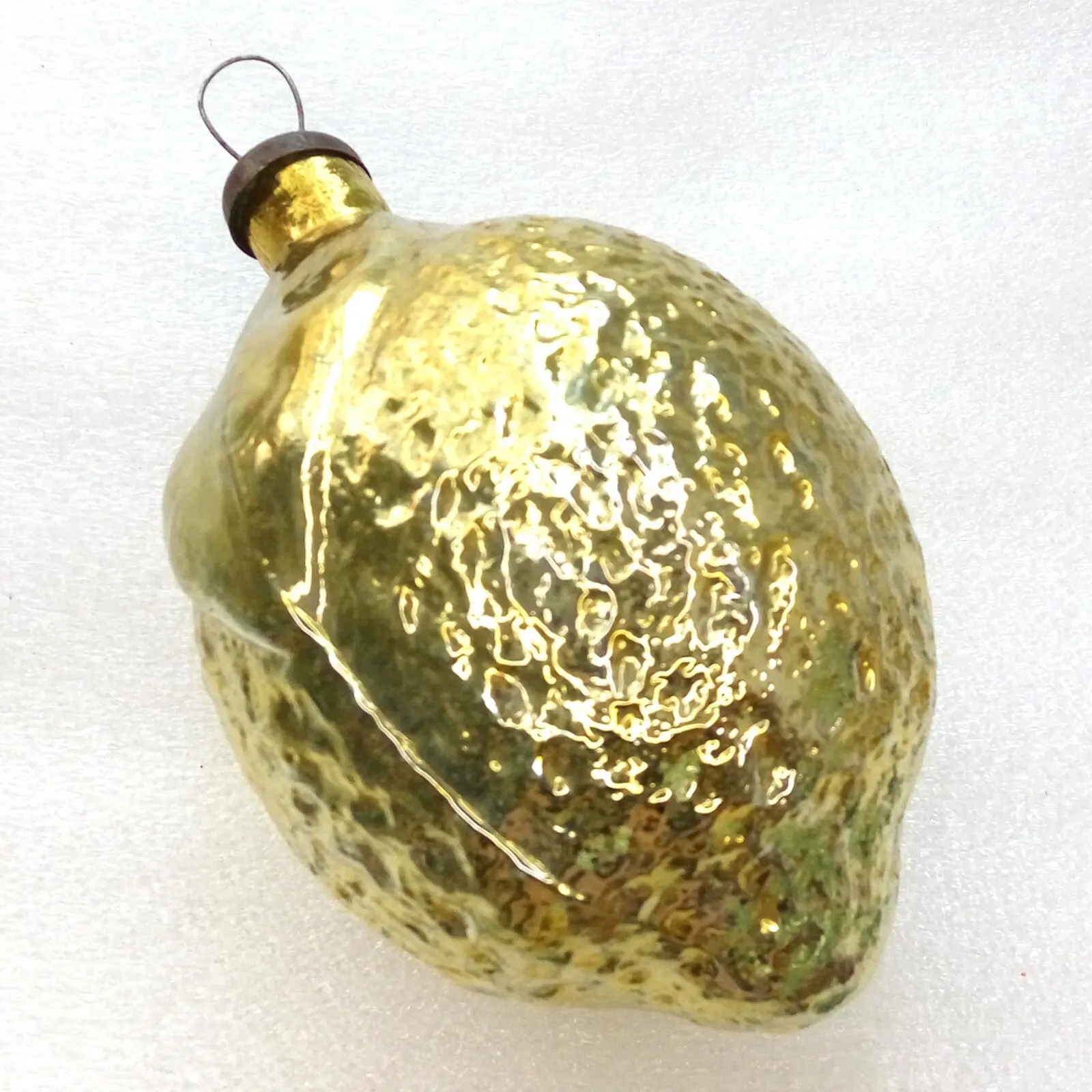 Huge Vintage Glass Christmas Ornament Lemon