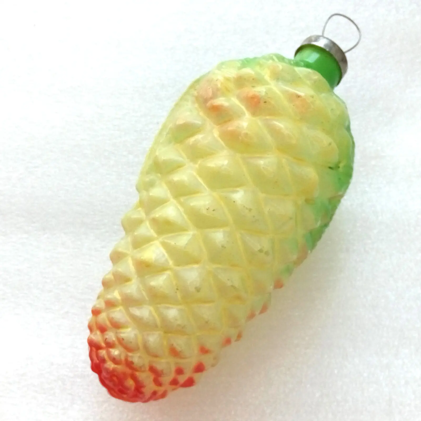 Huge Vintage Glass Christmas Ornament Pinecone