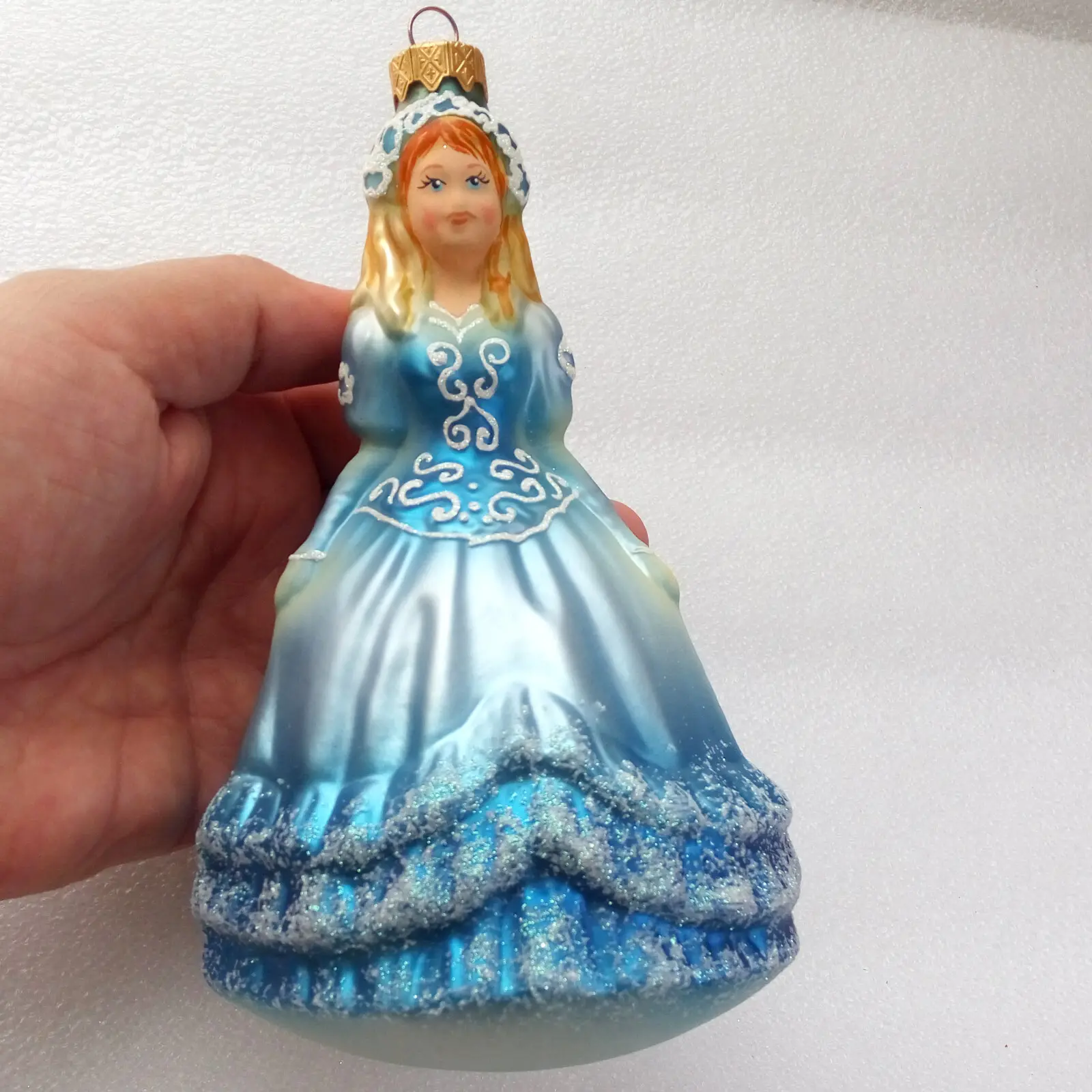 Big New Modern Ukrainian Glass Christmas Ornament Cinderella