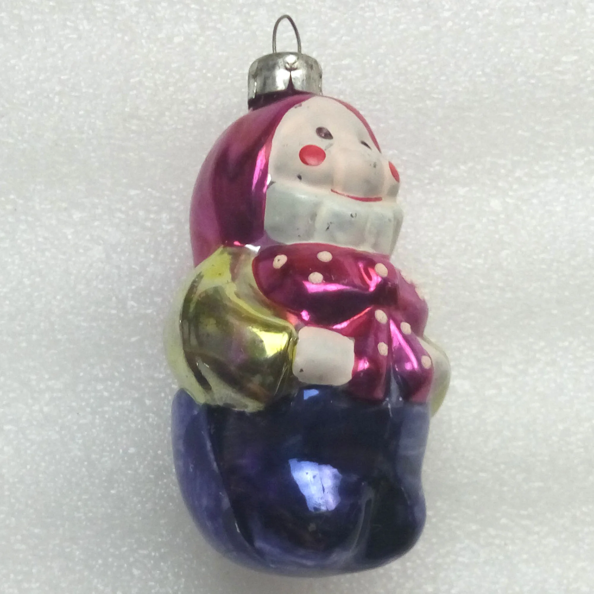 USSR Glass Christmas Ornament Gnome