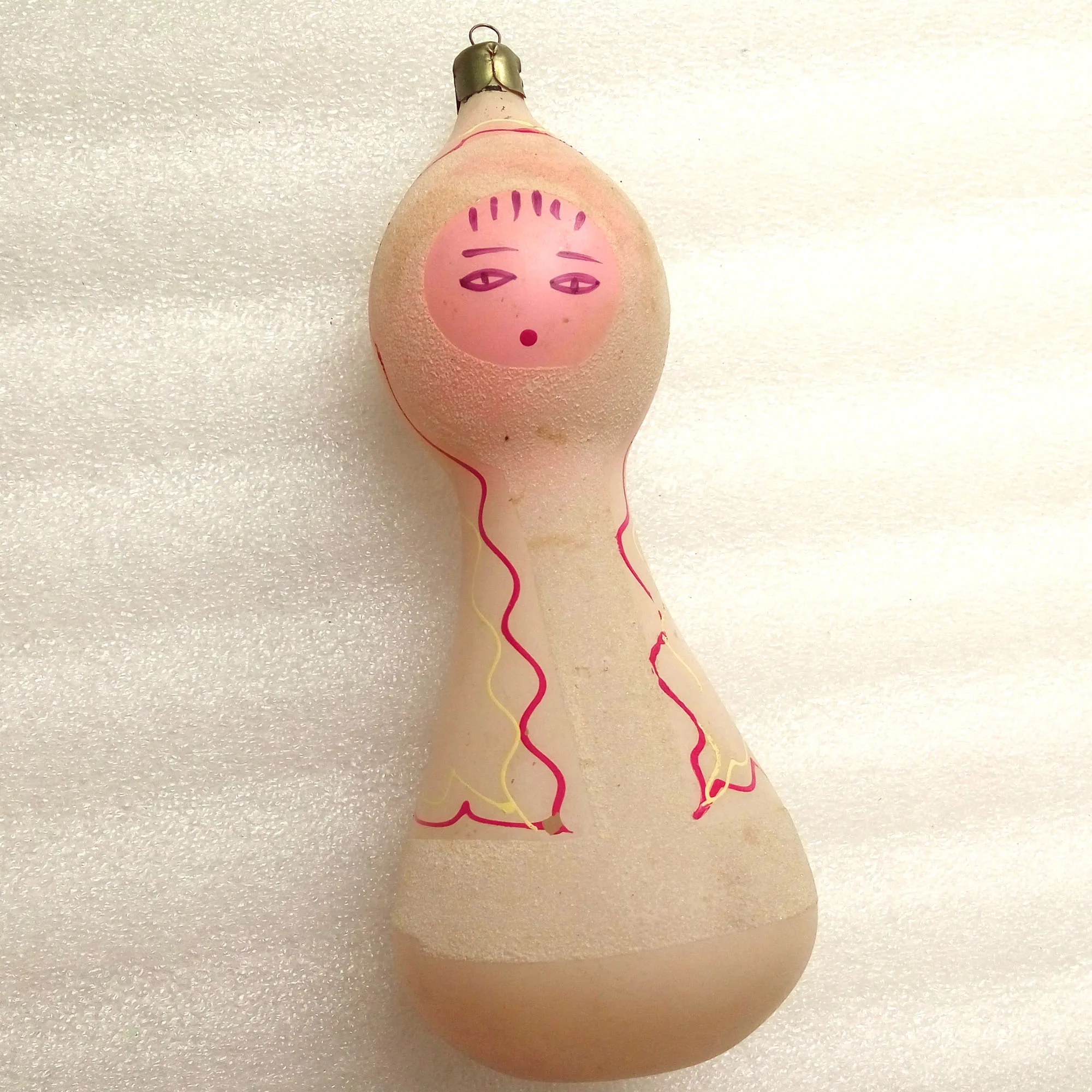 Big Vintage USSR Glass Christmas Ornament Snowmaiden