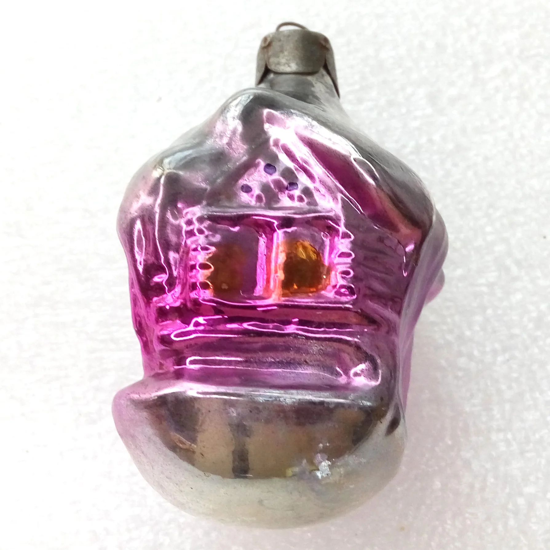 Vintage Glass Christmas Ornament House