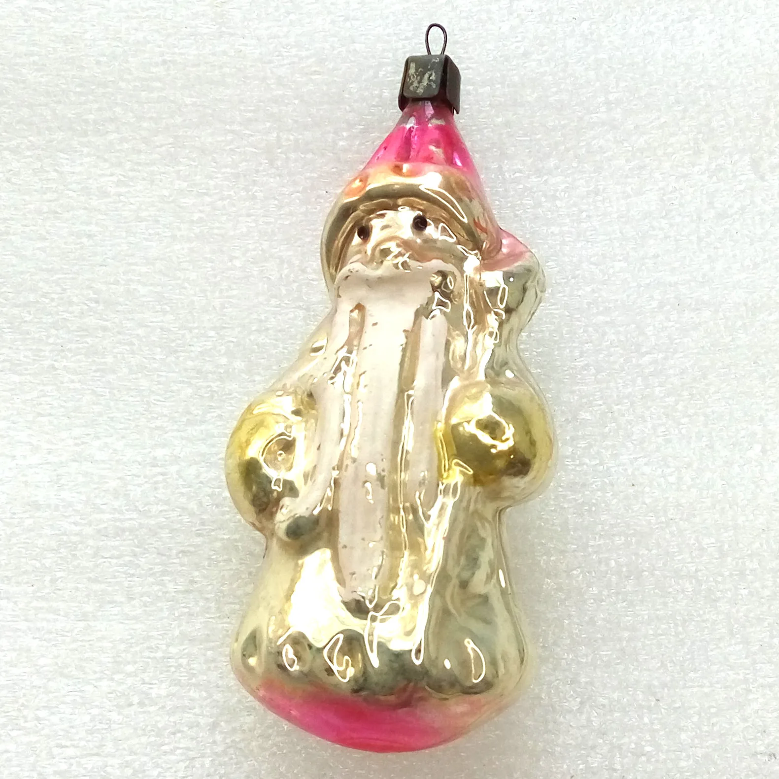 Vintage Glass Christmas Ornament Santa