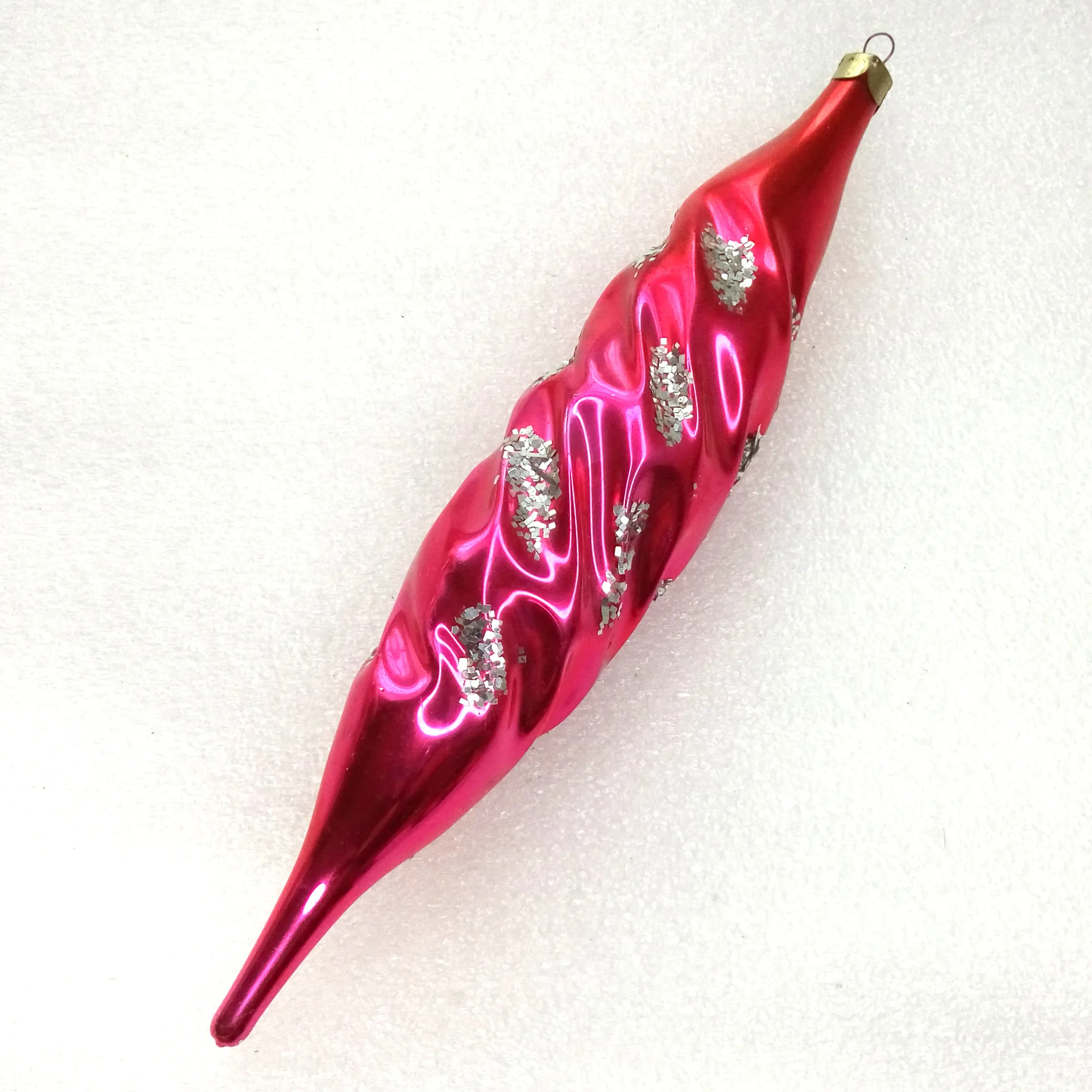 Vintage Glass Christmas Ornament Big Icicle