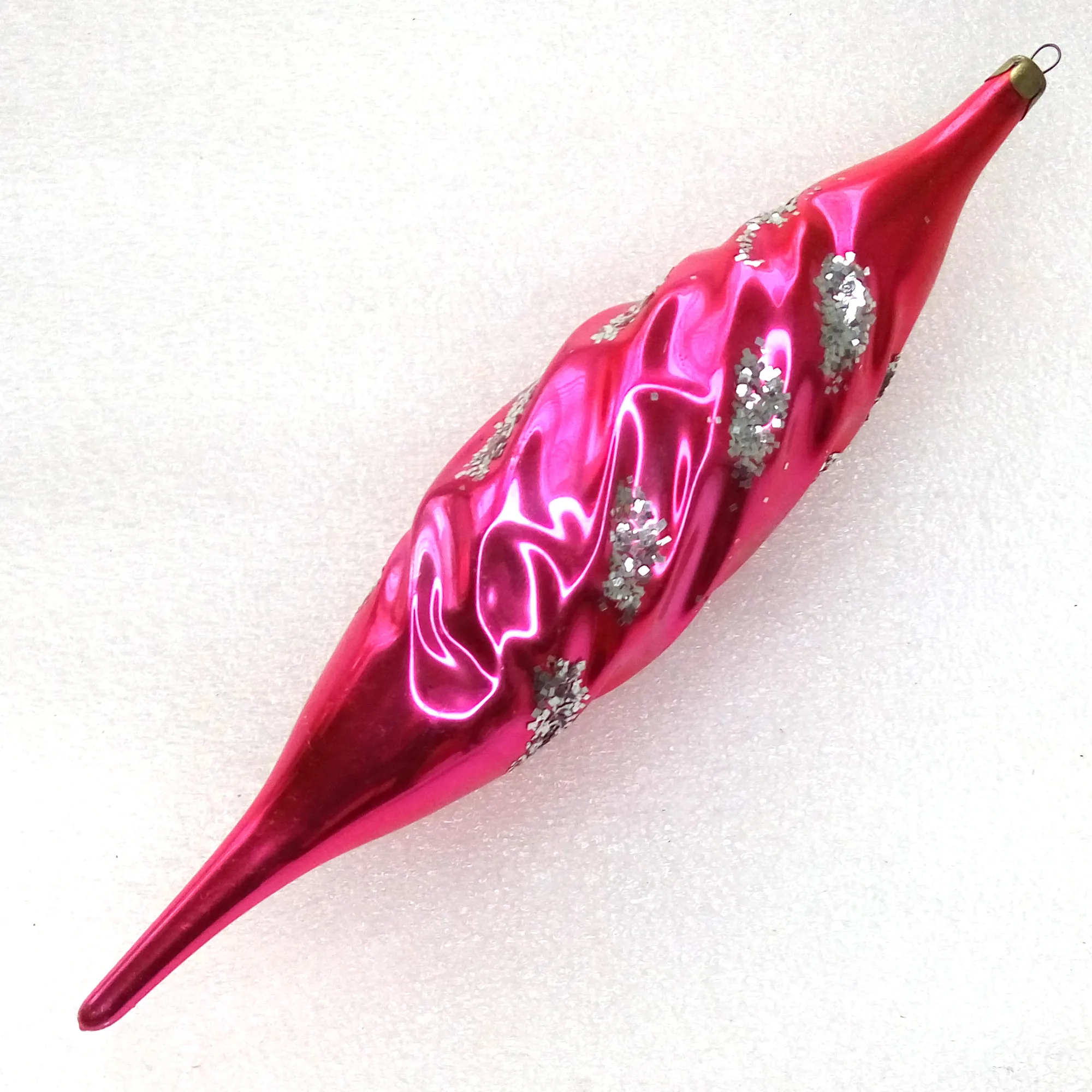 Vintage Glass Christmas Ornament Big Icicle