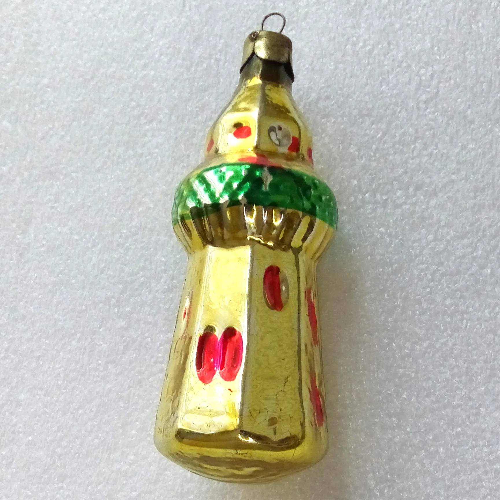 Vintage Glass Christmas Ornament Light House