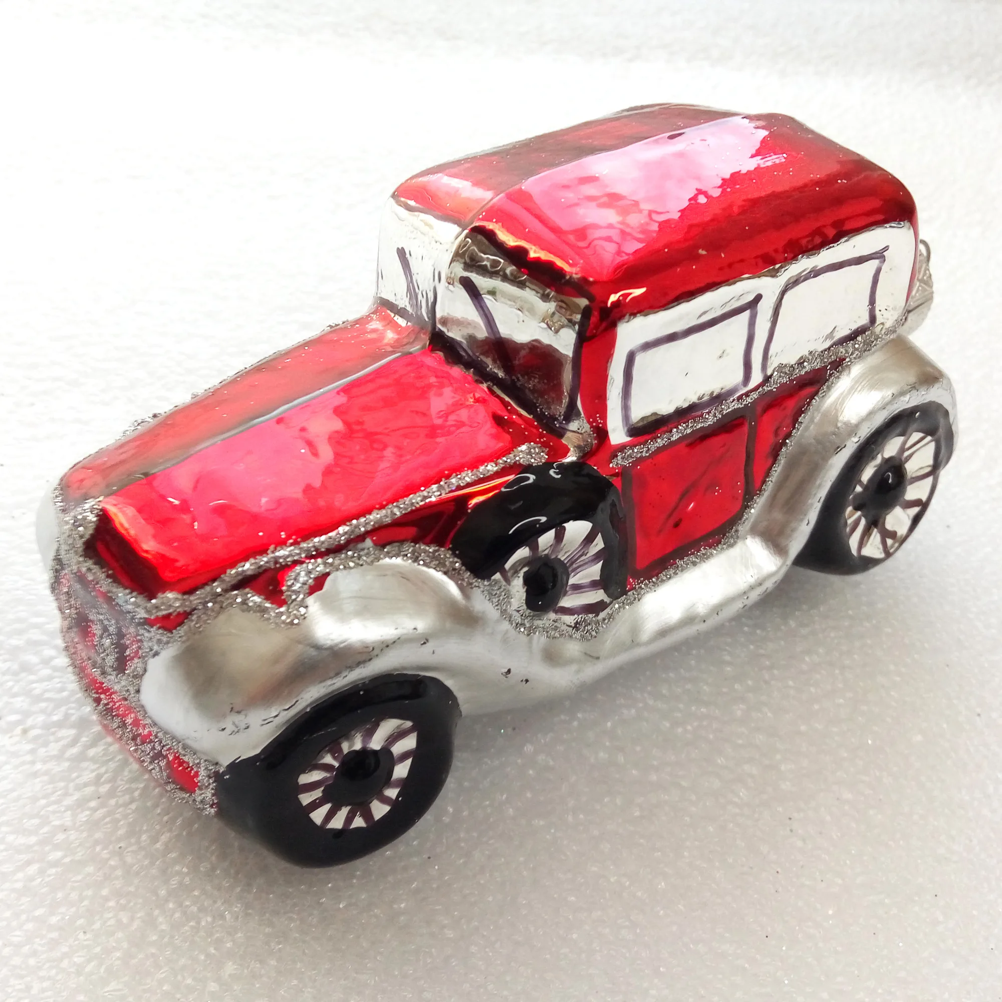 New Modern Ukrainian Glass Christmas Ornament Old Auto
