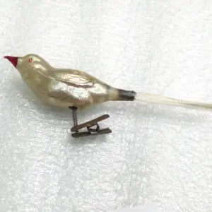 Vintage GDR? Glass Christmas Ornament Decororation Old Bird