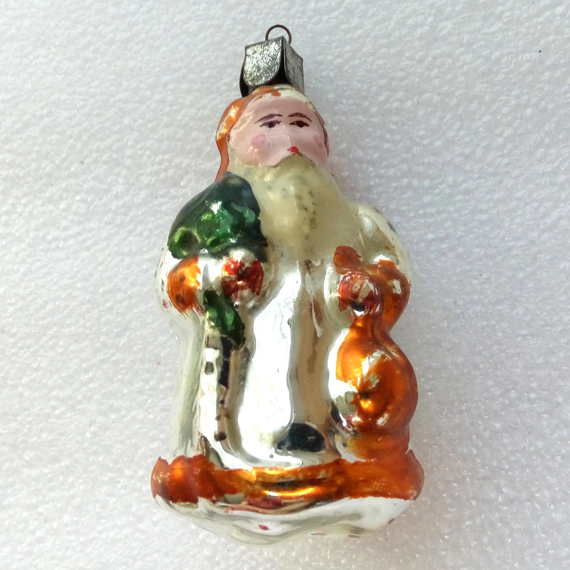 Vintage Glass Christmas Ornament Tree Santa Claus
