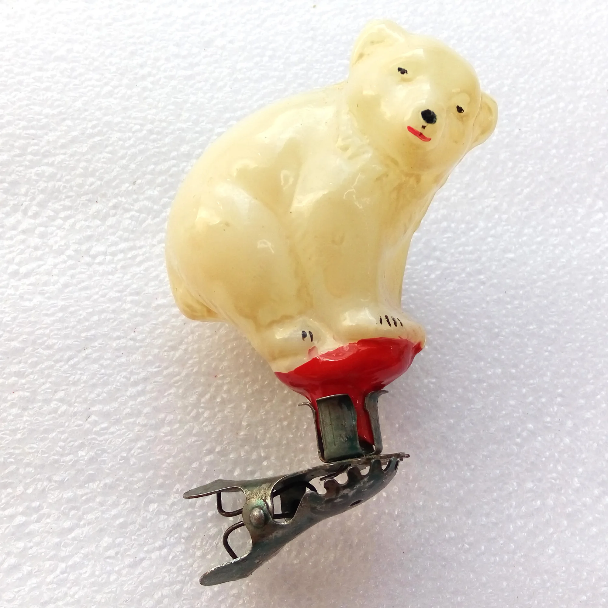 Vintage Glass Christmas Ornament Polar Bear