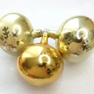 Set of 3 Vintage Glass Christmas Ornaments Balls