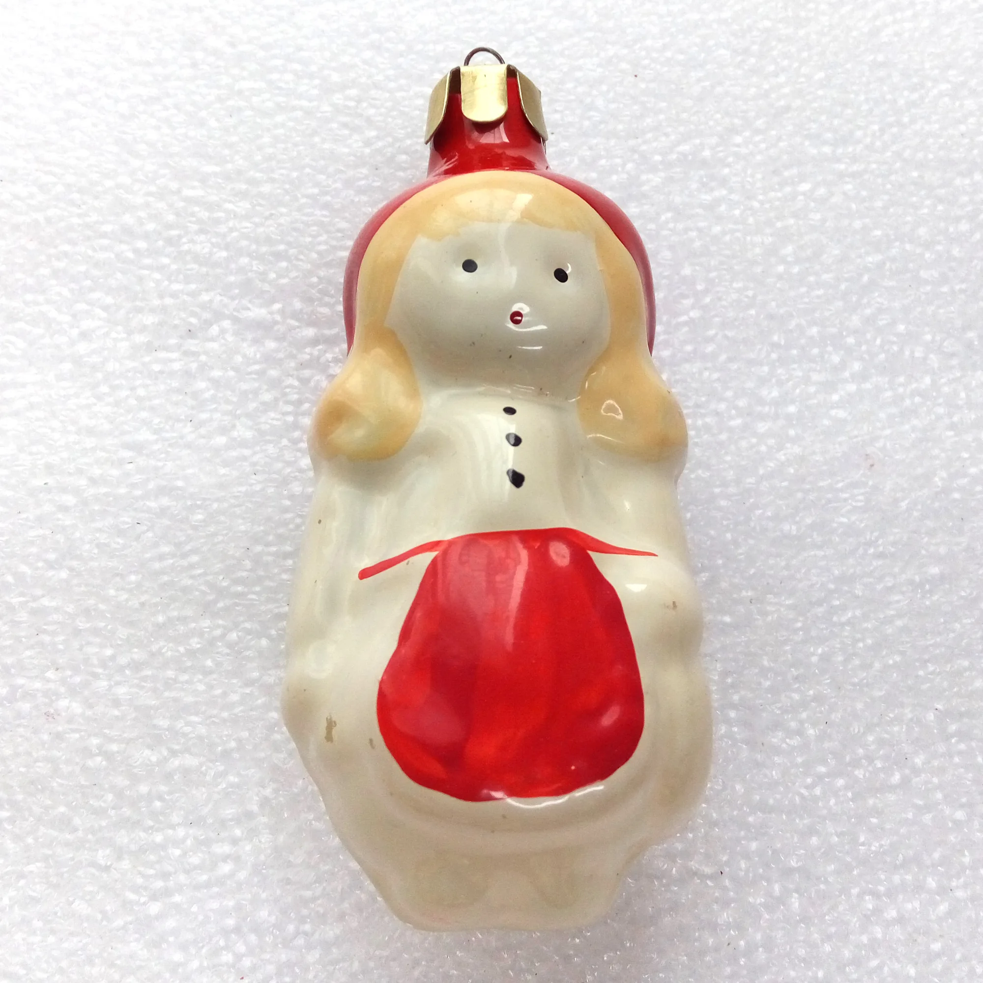Old Antique Vintage Glass Christmas Ornaments Red Hood