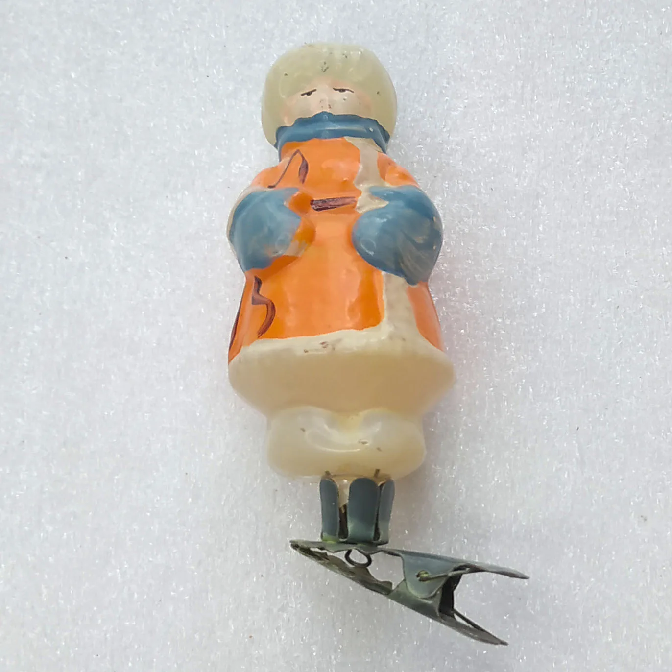 Antique Vintage Russian Glass Christmas Ornament Shepherd