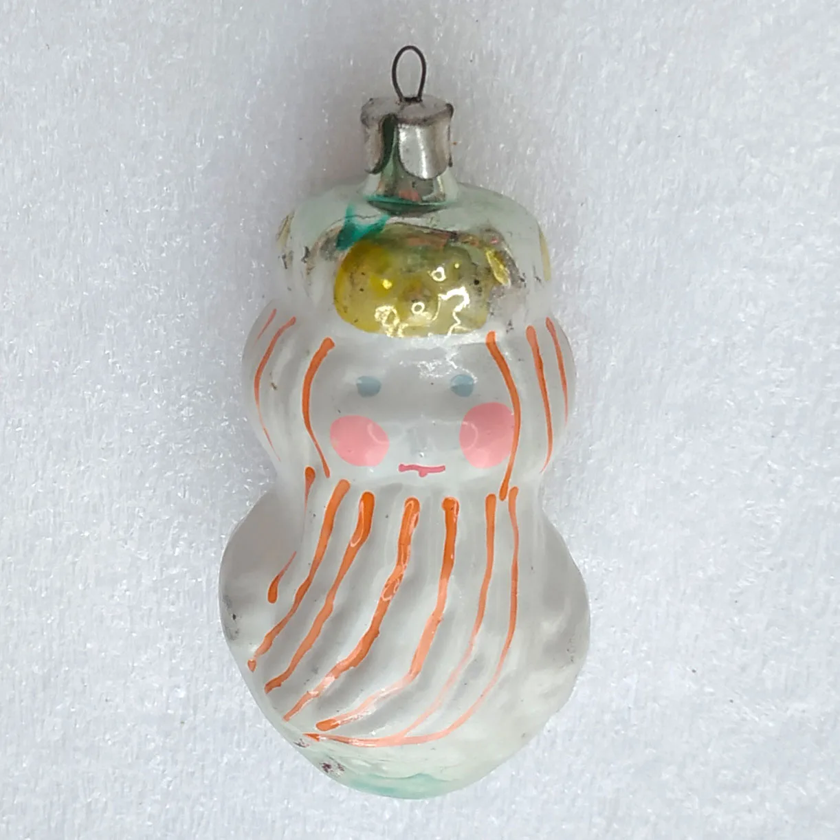 Antique Russian Vintage Glass Christmas Ornament Toy Santa Claus