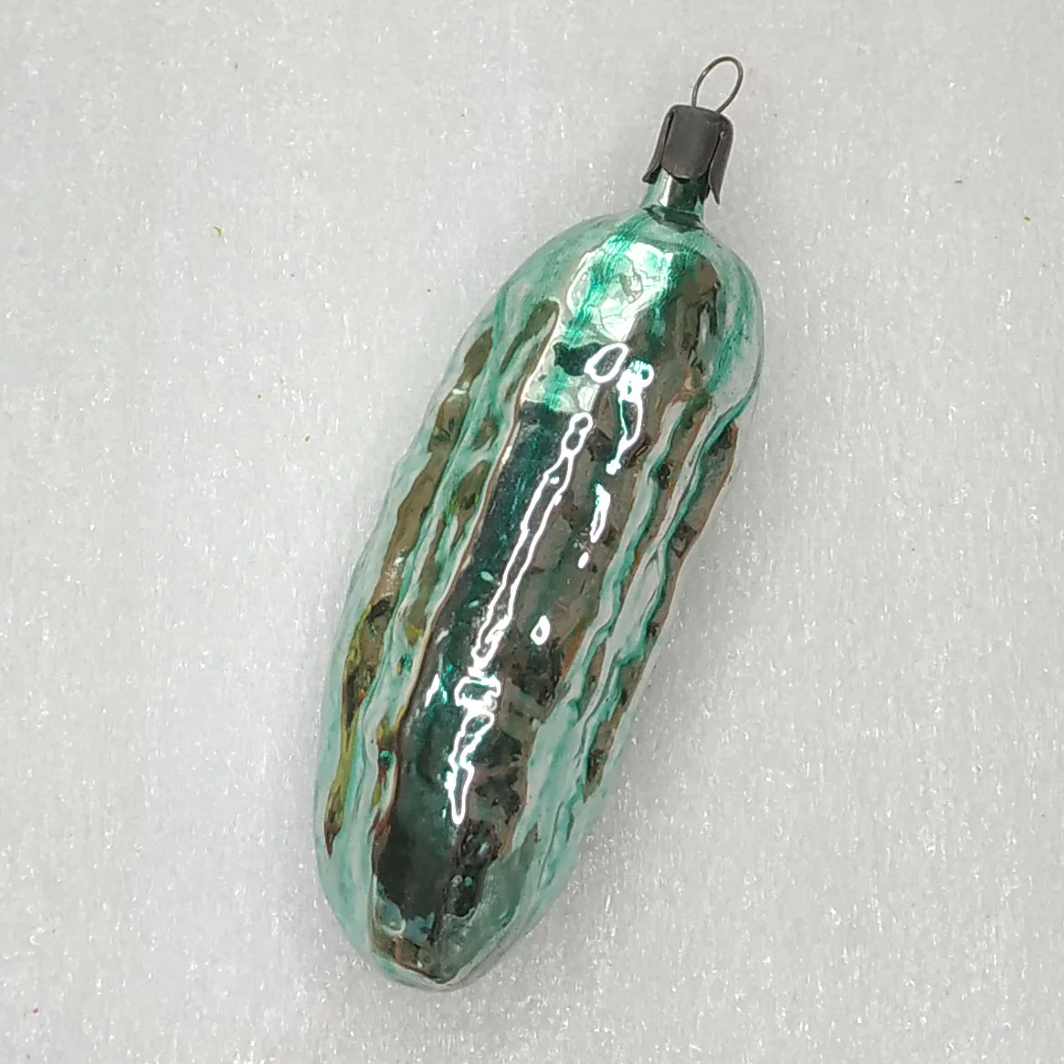 Antique Russian Vintage Glass Christmas Ornament Toy Pickle