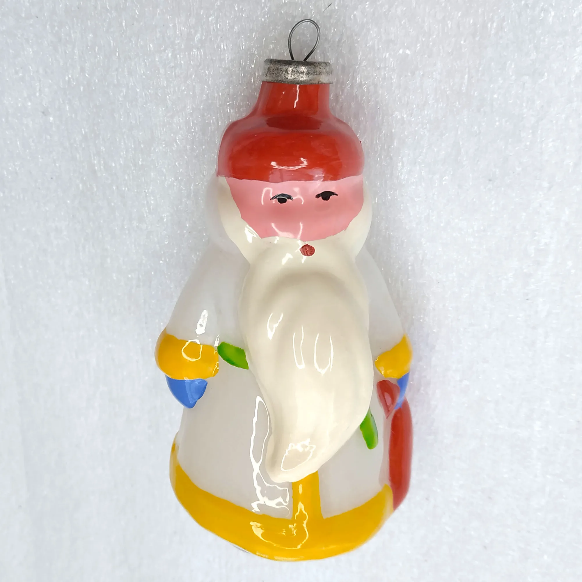 Antique Vintage Russian Glass Christmas Ornament Toy Santa Claus