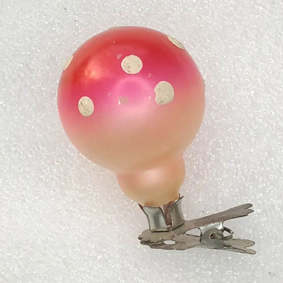 Antique Vintage USSR Glass Christmas Ornament Fly agaric