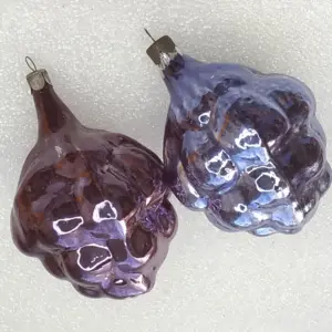 Set of 2 Antique Vintage Russian Glass Christmas Ornaments Tree Berries