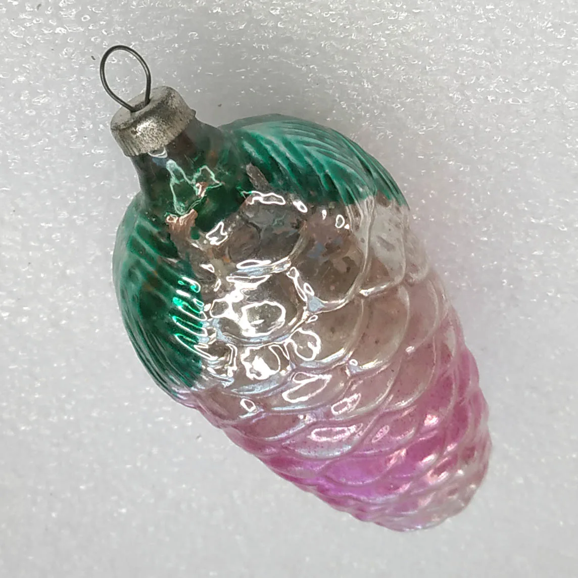 Antique Vintage USSR Glass Christmas Ornament Old Pinecone