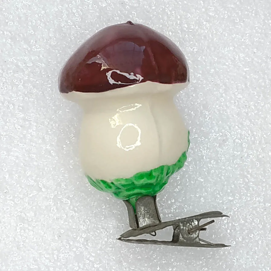 Antique Vintage USSR Glass Old Christmas Ornament Mushroom