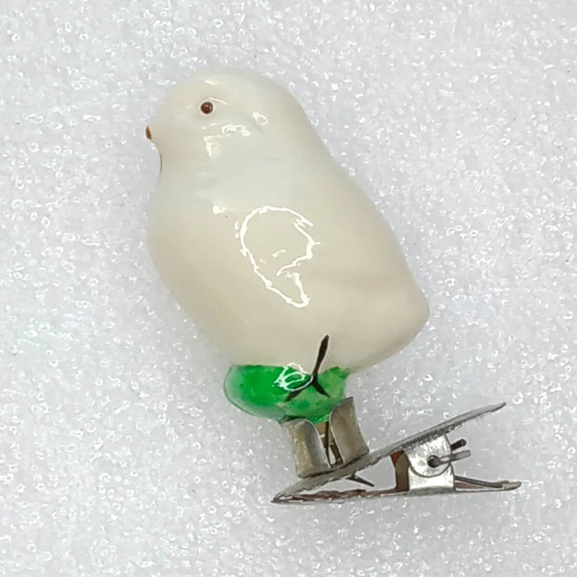 Antique Vintage USSR Glass Old Christmas Ornament Chicken