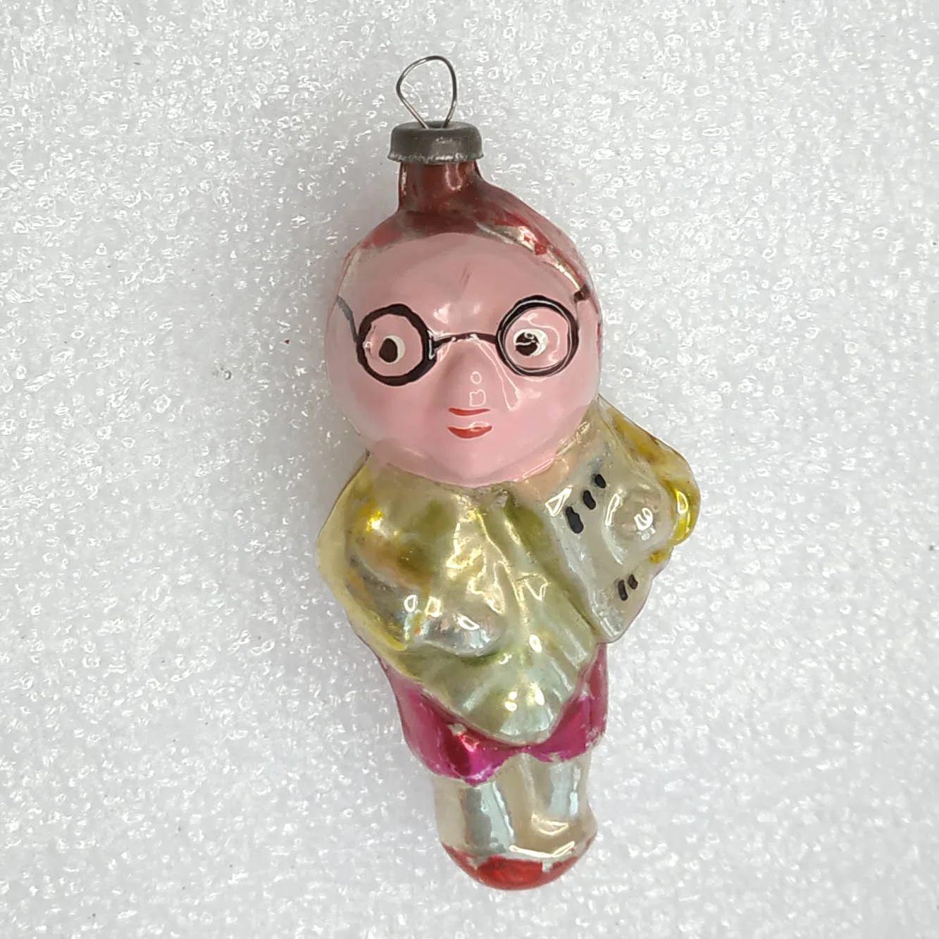 Antique Vintage USSR Glass Christmas Ornament Znayka