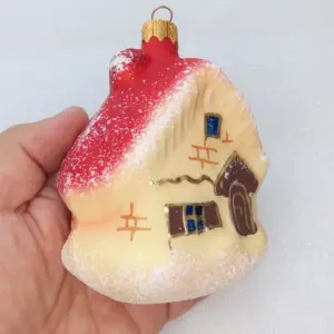 New Modern Ukrainian Glass Christmas Ornament Big House