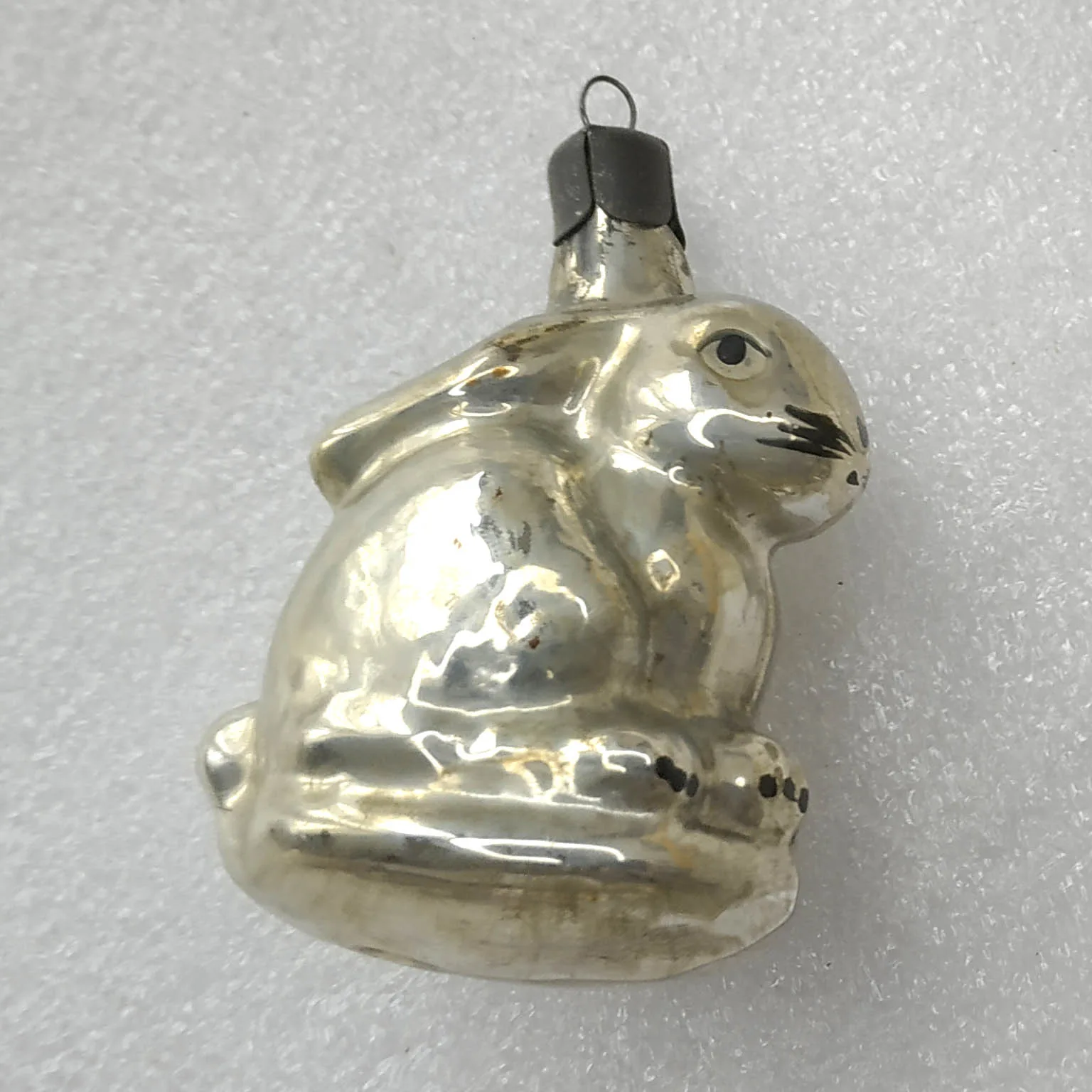 Antique Vintage USSR Mercury Glass Christmas Tree Ornament Decor Hare
