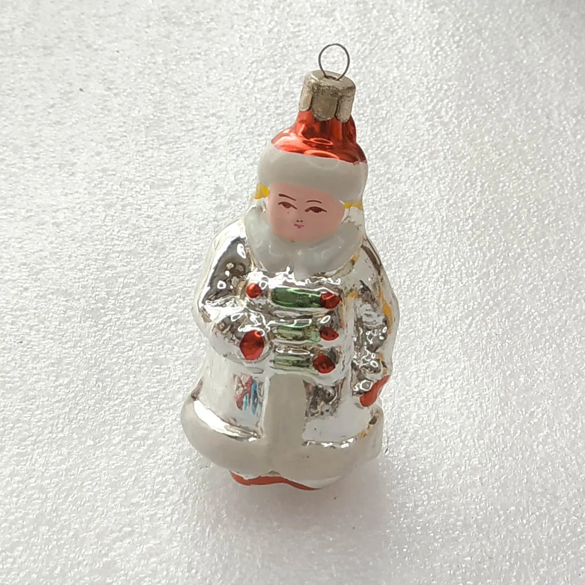 Antique Vintage USSR Silver Glass Christmas Tree Ornament Toy Decor Woman