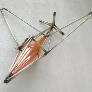 Vintage Tube Glass Christmas Ornament Tree USSR Antique Decor Airplane
