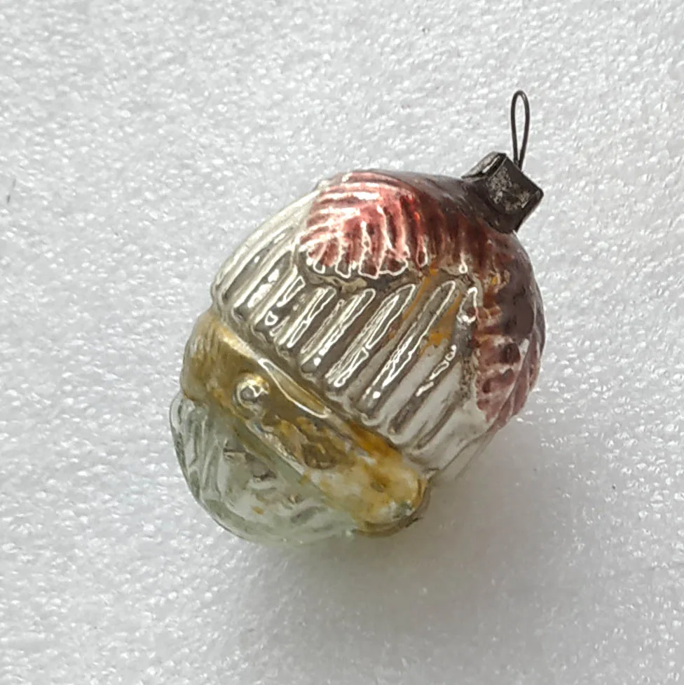 Antique Vintage USSR Mercury Glass Christmas Tree Ornament Decor Old Acorn