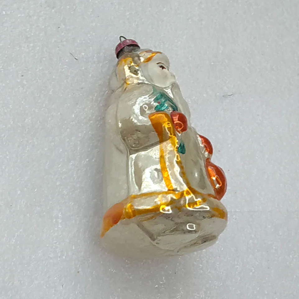 Antique Vintage USSR Silver Glass Christmas Tree Ornament Toy Decor Santa