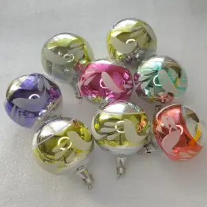Set of 8 Vintage Christmas Silver Glass Ornaments USSR Tree Antique Decor Balls