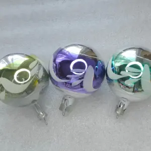 Set of 3 Vintage Christmas Silver Glass Ornaments USSR Tree Antique Decor Balls