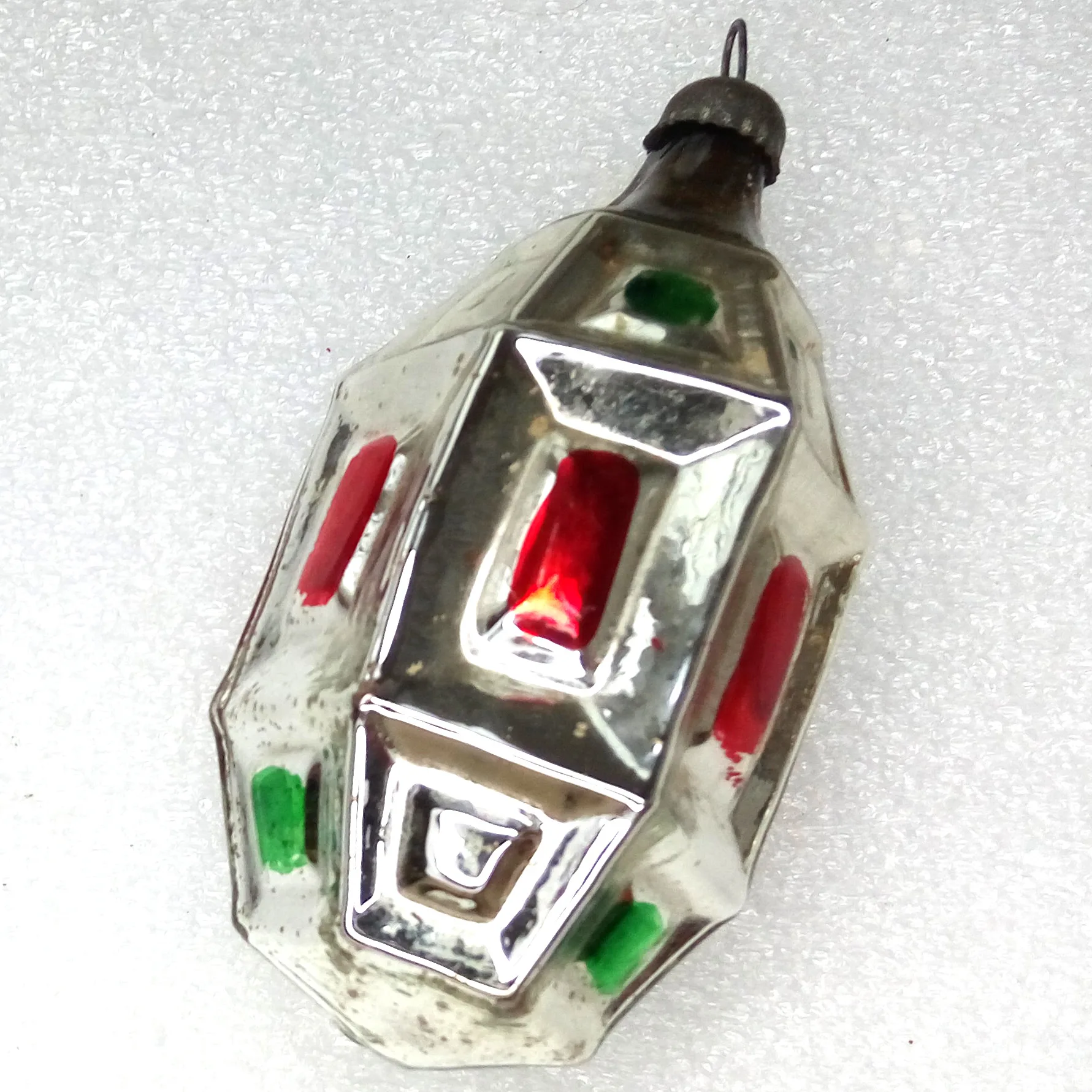 Vintage Ukrainian Glass Christmas Ornament